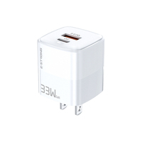 Adaptateur E-Strong nouvelle conception, chargeur GaN 35W/30W PD QC3.0, charge rapide avec 2 ports USB Type-C, ABS et PC ignifuges