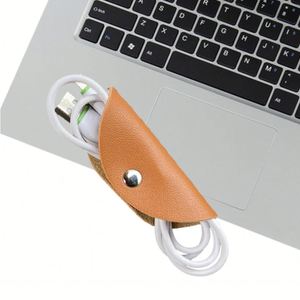 Correas de cuero PU para etiquetas de equipaje, organizador de cables redondos, cables de carga reutilizables, ataduras para cables - Product Image 3