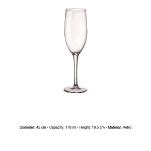 Flûte en verre trempé Kalix 17 cl Bormioli Rocco H 19,5 cm Ø 4,5 cm - Product Image 3