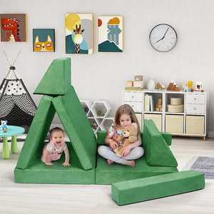 Canapé modulaire en blocs de construction pour enfants, combinaison château de jeu, haute résilience, compressible, pour enfants de 3 ans et plus - Product Image 2