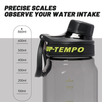 Bouteille d'eau de sport portable écologique sans BPA de 750 ml Fonwhy, anti-fuite, motivante, pour les voyages en plein air, en plastique direct