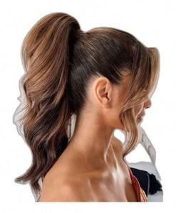 Extensions de queue de cheval à cordon en cheveux humains vierges brésiliens Remy 100 % non traités - Product Image 1