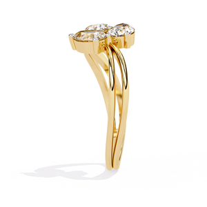 Bague pour femme en or jaune 18 carats avec diamant de laboratoire taille poire classique exquise, certifiée IGI, plaquée or, bijoux de mariage étincelants, 2,8 g - Product Image 1