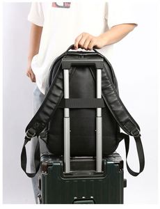 Wholesale Custom 15.6 Inch Computer Bag Durable Travel Waterproof PU Leather School Bag Business Casual Sports <b>Laptop</b> <b>Backpack</b> - Product Image 5