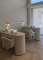 Ensemble de table de manucure avec chaises, station de salon de manucure moderne avec tiroirs de rangement