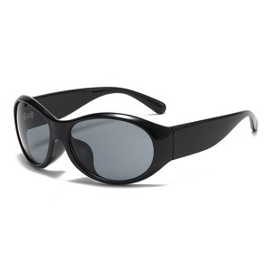 STY17035H Lunettes de soleil unisexes rétro années <span class=keywords><strong>90</strong></span>, monture ovale effet écaille, protection UV400, style enveloppant, pour la conduite - Product Image 2