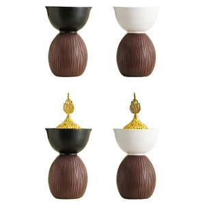 Quemador de incienso alto de madera en forma de tazón, el más vendido, quemador de aromaterapia portátil, decoración del <span class=keywords><strong>hogar</strong></span>, quemador de incienso árabe bakhoor - Product Image 5