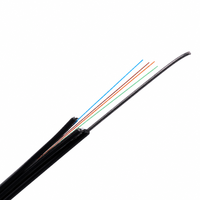 Kabel Drop Outdoor 4 Core FTTH Alchuang Fast Delivery GJYXCH dengan Penyangga Logam LSZH Putih/Hitam