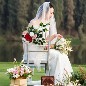 ET193 Accessoires de Mariage Chaise Déco Décor <span class=keywords><strong>Fleurs</strong></span> de Rose Poussière Chaise de Mariage Artificielle Dos Fleur Pour Événements Chaise de Mariage - Product Image 1