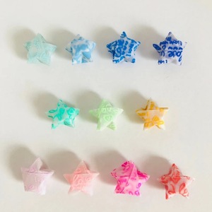 Handmade Japanese Lucky Cute 3D Origami Stars Love Style Dia.1cm Cartoon Print Paper Crafts Wedding Party Decoration