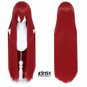 Pelucas de Cosplay Largas y Lisas Sintéticas de 100 cm, Más Vendidas, con Flequillo, Resistentes al Calor, Color Rosa, Rubio, Rojo, Morado, para Mujer - Product Image 2