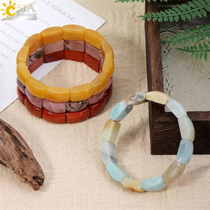 Bracelet en quartz transparent de forme large en pierres naturelles mélangées, idéal pour la guérison, pour femme, cadeau de bijoux - Product Image 3