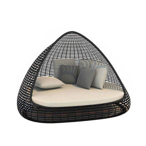 Moderno Divano Letto Portatile in Metallo con Cuscini per Villa, Hotel, Cortile, Sdraio da Relax - Product Image 6