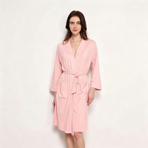 Women's Bamboo Lounge Robe Knitted Sleepwear Casual Home Wear Nightwear Pajama Set bamboo loungewear cotton robes woman clothes - Product Image 1