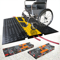 Rampe pour fauteuil roulant conforme ADA, en caoutchouc, largeur 80 cm, 5 canaux, mobile, protection de câbles pour événements intérieurs et extérieurs