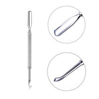 Outil à ongles professionnel de qualité supérieure Logo personnalisé Poussoir à cuticules en acier inoxydable Dissolvant de colle à ongles pour salon