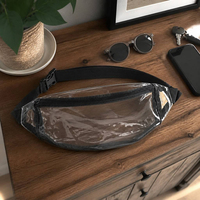 Sac banane en PVC avec logo personnalisé, sac de taille, sac de hanche en TPU, sac banane de voyage et de sport, vente en gros, fabricant OEM