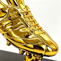Trofeo de Bota de Oro Personalizado para el Jugador Más Valioso, Trofeo de Metal Brillante con Base Grabable para Premio Anual de Fútbol