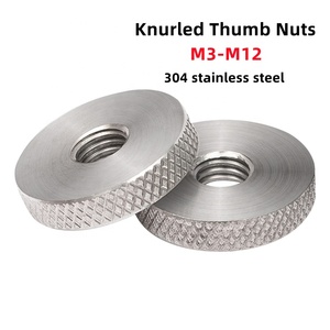 304 Edelstahl-Daumen knopf M3 M4 M5 M6 M8 M10 Handdreh einstellung Dünner Knopf Flache gerändelte runde Mutter - Product Image 2