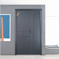 Porte de sécurité en métal minimaliste moderne Mexin - Porte d'entrée simple pour villa - Anti-effraction - Classe A - Porte d'entrée double pour maison