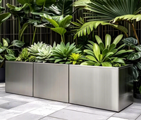 Jardinière Commerciale Moderne Personnalisable en Acier Inoxydable pour Aménagement Extérieur, Combinaison de Lits de Jardinage pour la Plantation de Fleurs, Sichuan