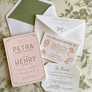 Servicio de Personalización de Tarjetas de Felicitación para Bodas en Pequeñas Cantidades, Sobres, Tarjetas de Respuesta, Tarjetas de Programación, Papel Elegante con Relieve Personalizado - Product Image 4