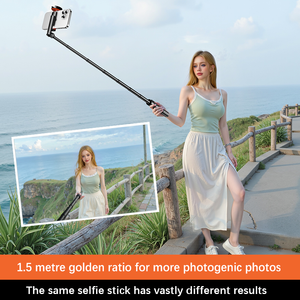 Trépied de <span class=keywords><strong>voyage</strong></span> extensible tout-en-un et perche à selfie en plastique avec télécommande sans fil compatible pour smartphones <span class=keywords><strong>iPhone</strong></span> et Android - Product Image 5