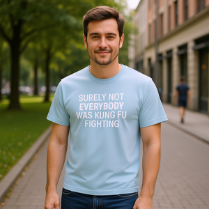 Maglietta da combattimento Kung Fu, divertente maglietta con meme, azzurra, taglia unisex per adulti - Product Image 3