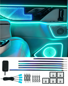Luz Ambiental para Auto, 16 Colores, Fibra Óptica LED, Tira Decorativa Interior con Sensor de Sonido y Control Remoto para Autos (Volante a la Derecha) - Product Image 4