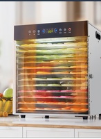 Visuele Temperatuurregeling Groente- en Fruitdroger Commerciële RVS Gedroogde Fruitmachine Huishoudelijk