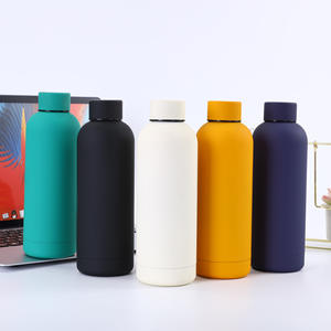 Bottle waters 350ml 500ml 750ml 1000ml Double Wall <b>Small</b> Mouth Stainless Steel Sport Flask Water Bottle - Product Image 1