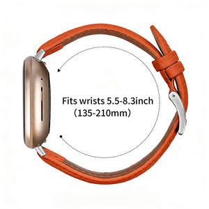 Bracelet en cuir véritable compatible avec Fitbit Sense/Fitbit Versa 3, bracelets unisexes, bracelets de remplacement, accessoires à sangle fine - Product Image 5