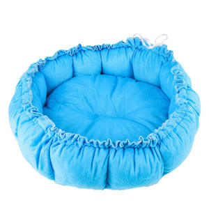 Factory Wholesale Modern Round <strong>Doghouse</strong> Washable Coral Fleece Pet Bed with Printed Pumpkin Nest <strong>Design</strong> for Dogs - Product Image 5