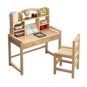 Children <b>Study</b> Desk Set Solid Wood Scandinavian Design For Primary Secondary Students Writing Desk And <b>Chair</b> Durable - Product Image 2