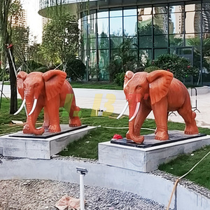 Sculpture d'éléphant en fibre de verre Libit Lbt 308, peinte, décoration de jardin extérieure - Product Image 4