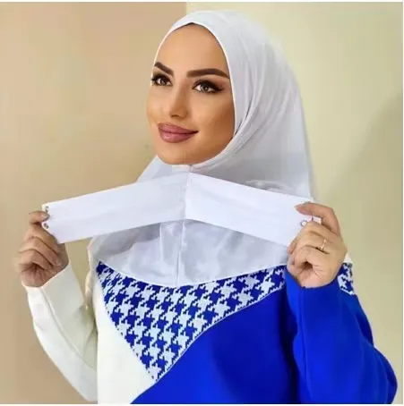 2023 Customize Best Selling Design Muslim Hijab Amira 1 Piece Easy Hijab Plain Instant Scarf with snaps