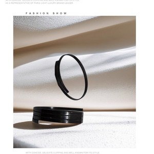 Memory Elastic Flat Cord Ring Alloy Black Silver White Jewelry Findings For DIY Unisex Round 003 Shenzhen - Product Image 2