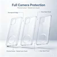 Coque de téléphone transparente antichoc en acrylique Qin pour téléphone Android F25 avec boîte