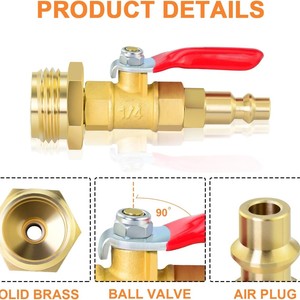 Nissin Brass Water Valve 1/4 In Female Thread For RV Camping Garden Hose Connection With Red Handle And O-Rings - Product Image 2