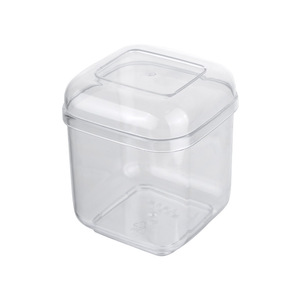 Boîte de rangement carrée en plastique transparent avec couvercle, empilable, pour desserts, collations, petits objets, organisateur - Product Image 6