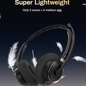 Rownfusny R06 Wired <b>USB</b> & 3.5mm Office Headset with Noise Cancelling <b>Mic</b>, Over-Ear Business Headphone for PC Laptop - Product Image 2