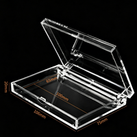Boîte d'emballage rectangulaire en acrylique pour faux ongles, étui de rangement transparent de luxe pour bijoux, vente en gros, luxe en vrac