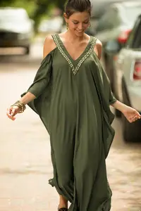 Neuheiten Sommer Schöne gedruckte Caftan Frauen Pyjama Kaftan Muslim Islamic Clothing Dress