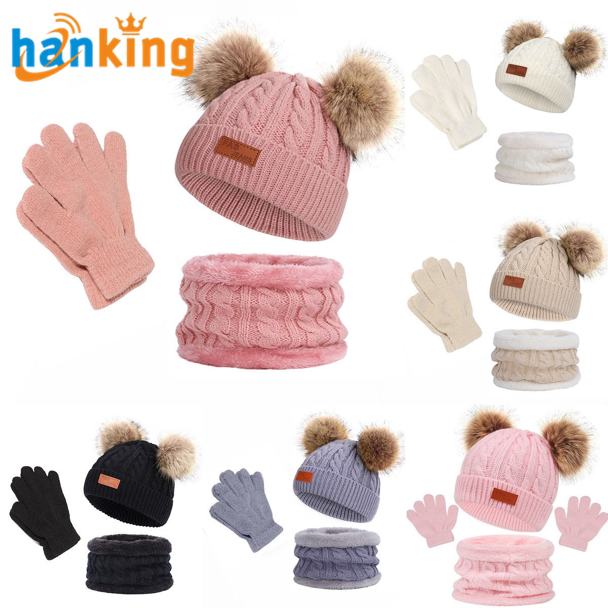 Style B-Hat Scarf And Glove 3 pcs set