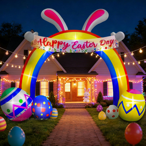 Arco Inflable de Conejo de Pascua de 3 Metros con Luces LED para Decoración de Jardín, Tienda, Centro Educativo y Fiestas - Product Image 3