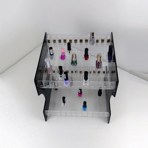 Encimera acrílico desmontable acrílico cuadrado esmalte de uñas Display Stand organizador <span class=keywords><strong>mesa</strong></span> de dos niveles - Product Image 1