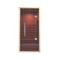 Sauna infrarouge en bois d'hemlock pour 1 personne, sauna infrarouge intérieur