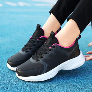 Women's leather lace-up casual trendy versatile anti-slip style sports <b>shoes</b> thick sole for heightening comfortable for walking - Product Image 5