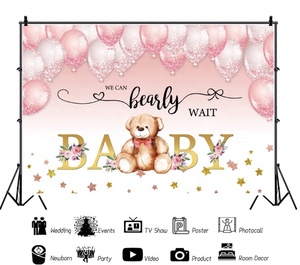 Neuer Bär Geschlecht enthüllte Kulisse Er oder SieNeugeborene Jungen oder Mädchen Baby-Bebei Kulisse Fotografie Hintergrund Fotokabine Requisiten - Product Image 5