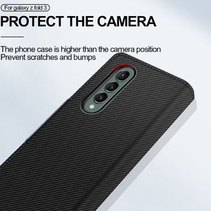 Étui <span class=keywords><strong>en</strong></span> cuir PU à fente magnétique de luxe pour Samsung Galaxy Z Fold 3 5G étui de téléphone portable housse de protection arrière tout compris - Product Image 3